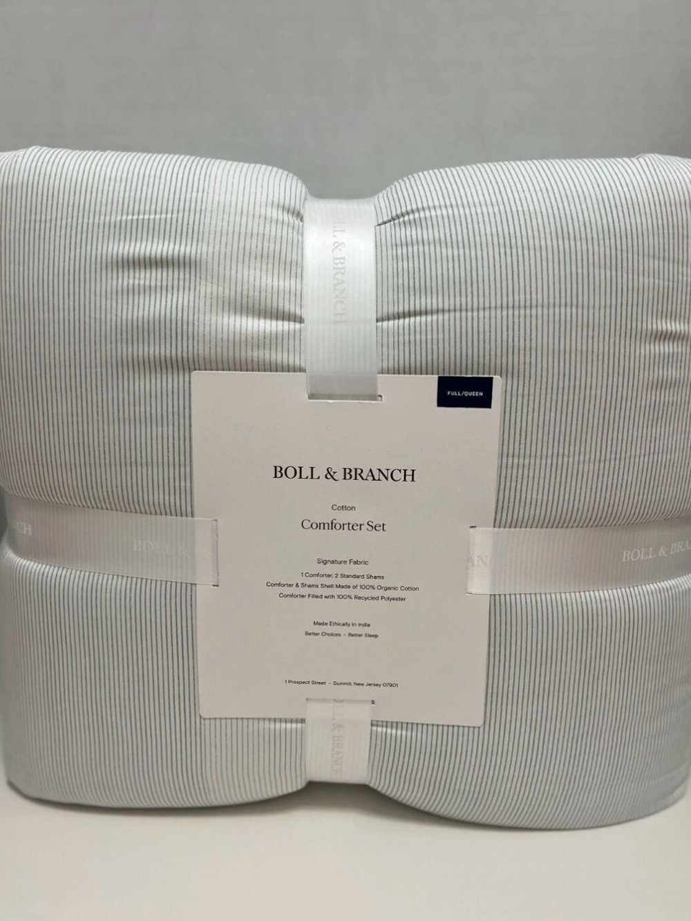 BOLL & BRANCH 2pc Comforter Set 100% Organic Cotton Twin/Twin Xl